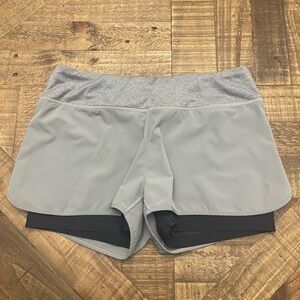 MPG Light Gray Two-in-One Athletic Shorts